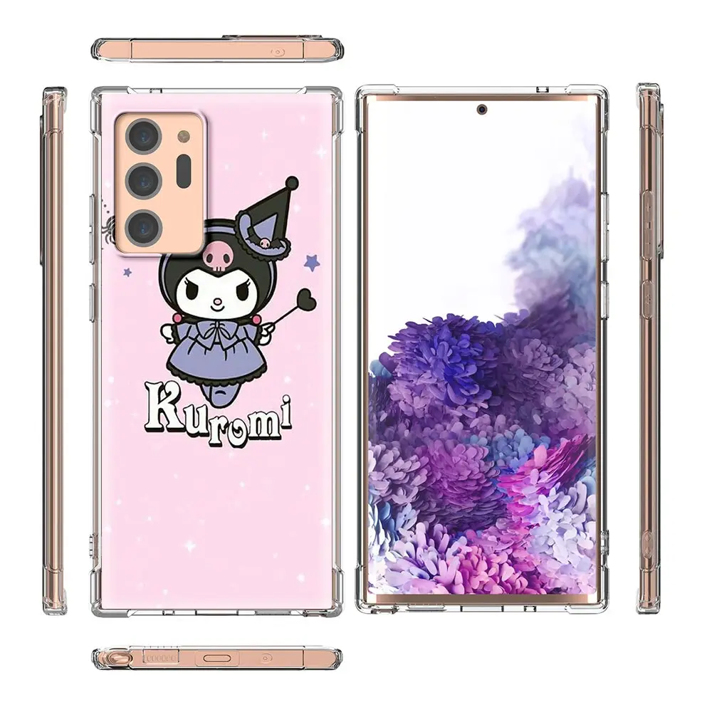 

Kuromi Customer Shockproof Airbag Phone Case for Samsung Galaxy Note 10 20 Note 8 9 10 Plus 20 Ultra 5G Soft TPU Shell Cover