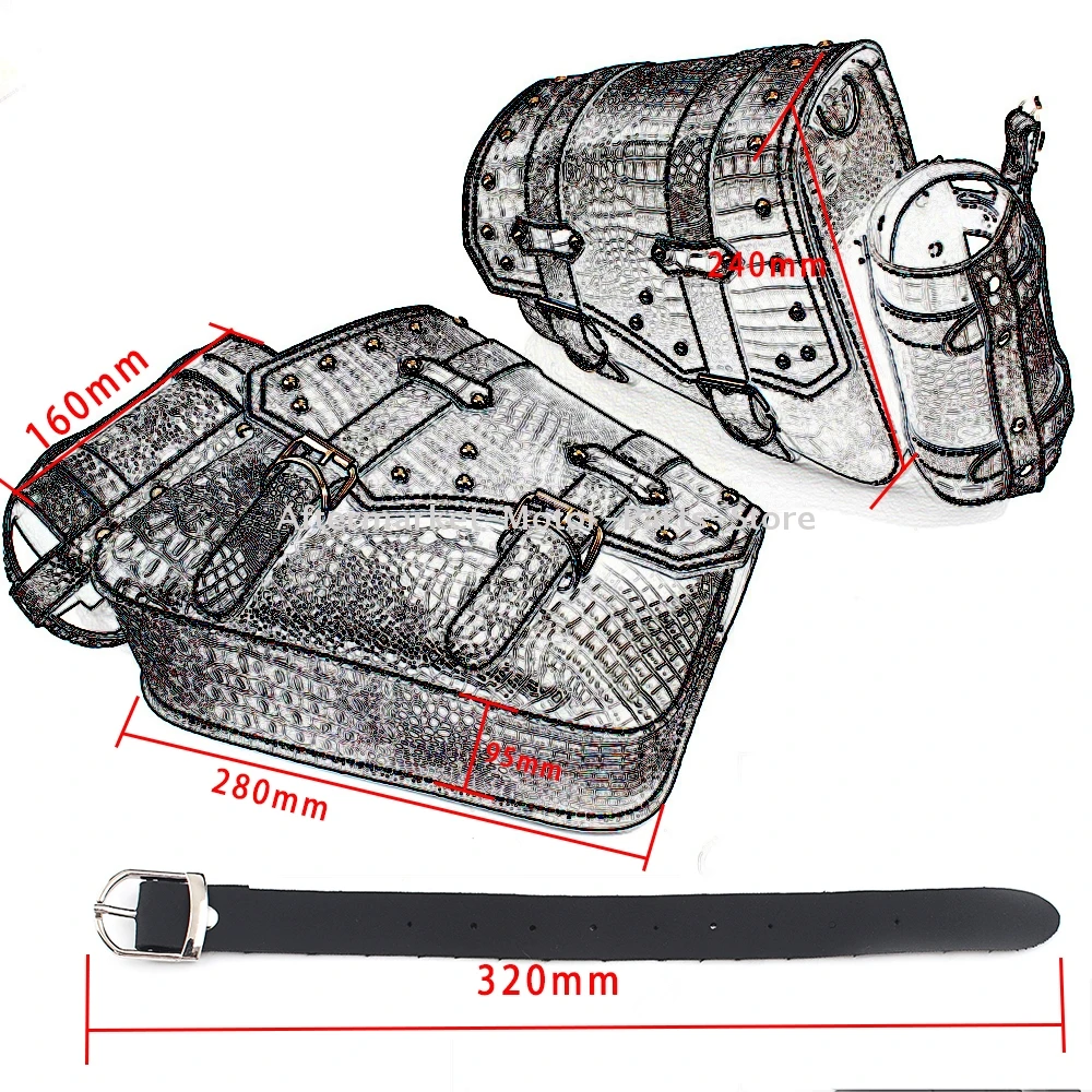Мотоциклетная Ретро черная сумка для седла маятниковая сольная с держателем