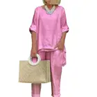 Однотонная женская блузка с круглым вырезом, с эластичным поясом, 1 комплект