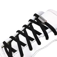 trendy lazy shoelaces metal capsule elastic shoelace buckle elastic no ties elastic fitness sneakers shoe rope accessories
