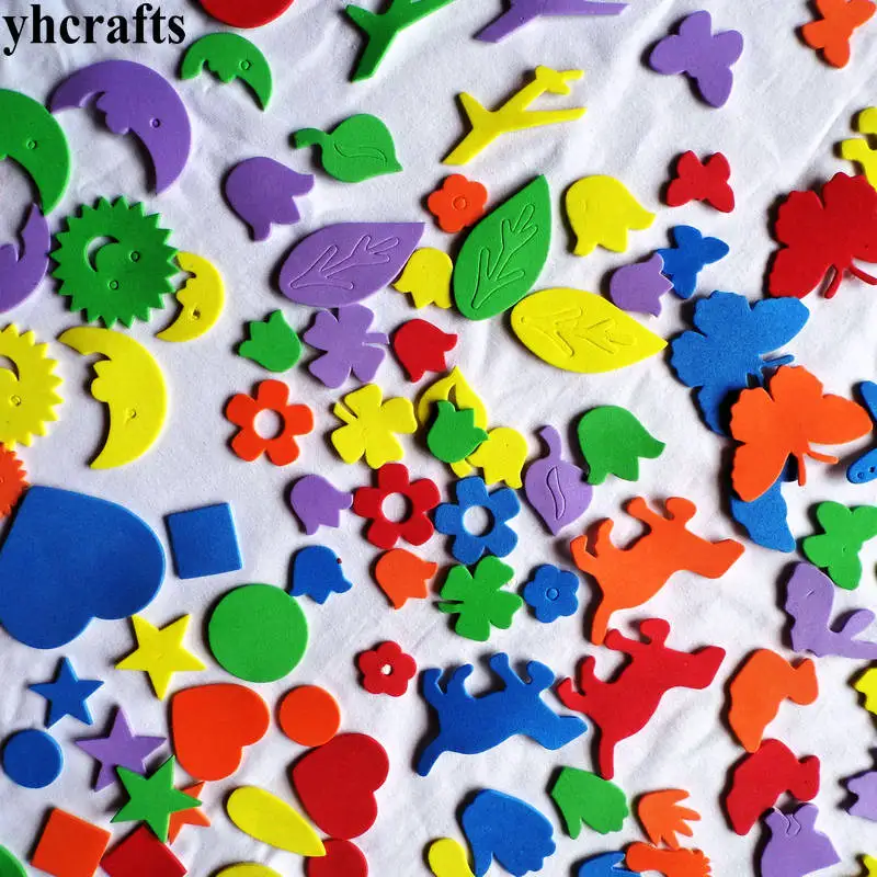 110PCS mix shape 1 упаковка/Партия. Красочные наклейки из вспененного материала в виде машины. Украшения детской комнаты, Обучающие Игрушки для раннего развития, игрушки ручной работы для детей - Цвет: 110PCS mix shape