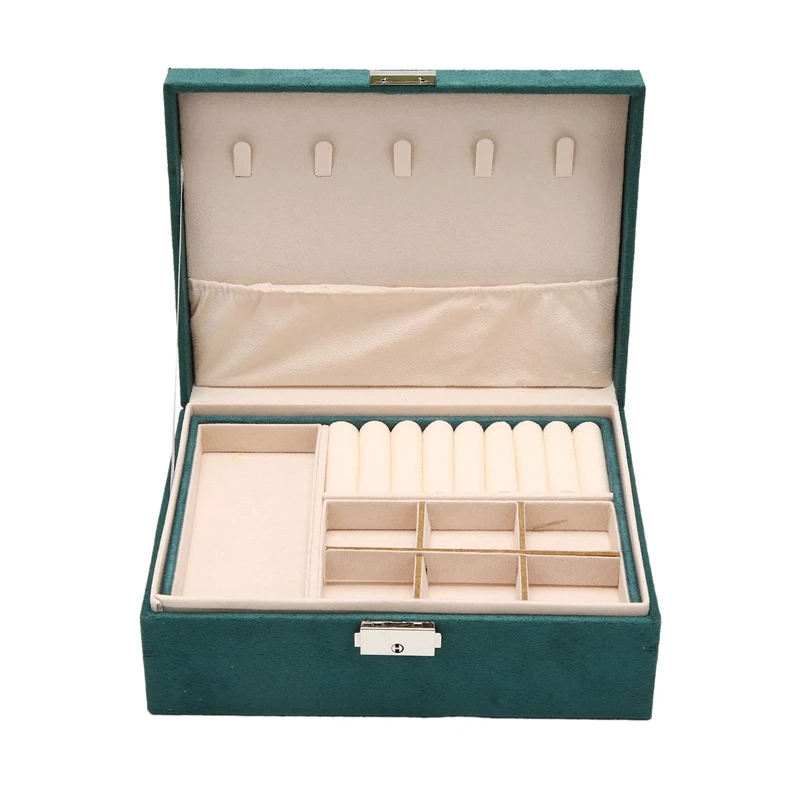 

Из ткани под замшу; Шкатулка для хранения кольцо Дисплей Чехол Органайзер для ювелирных изделий для ожерелья большой Ёмкость коробка для хр...