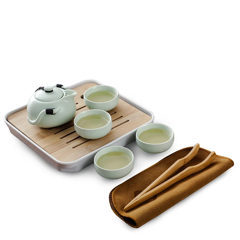 

KitchenAce Chinese Ceramic Kung Fu Teaset Porcelain Portable Teaset Tea Cup Tea Ceremony Gadget Teeservice Gadgets Travel Teaset