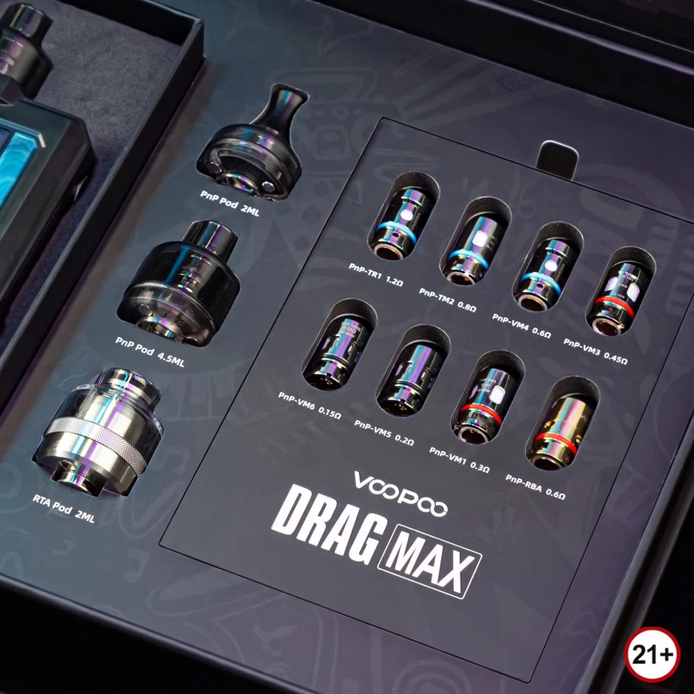 VOOPOO DRAG Max Ограниченная серия Подарочная коробка 177 Вт Vape Mod Kit RTA MTL PnP Pod Tank в рулонах