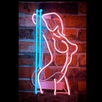 custom girl stripper pole dance glass neon light sign beer bar