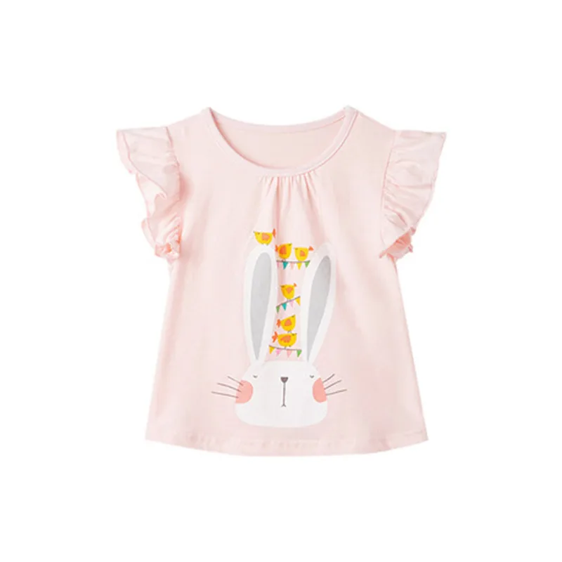 

Malwee Brand New 2021 Summer Baby Top Basic Cartoon Bunny Printing Embroidery Shirt 100% Cotton Girls Short-Sleeve T-Shirt