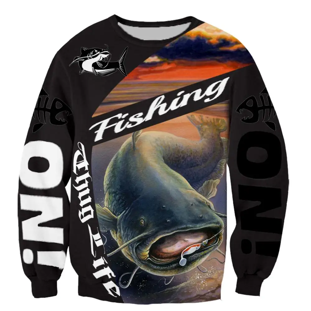 Catfish Cool pike fishing life 3D принт для мужчин и женщин модная футболка/толстовки/жилет/Топы