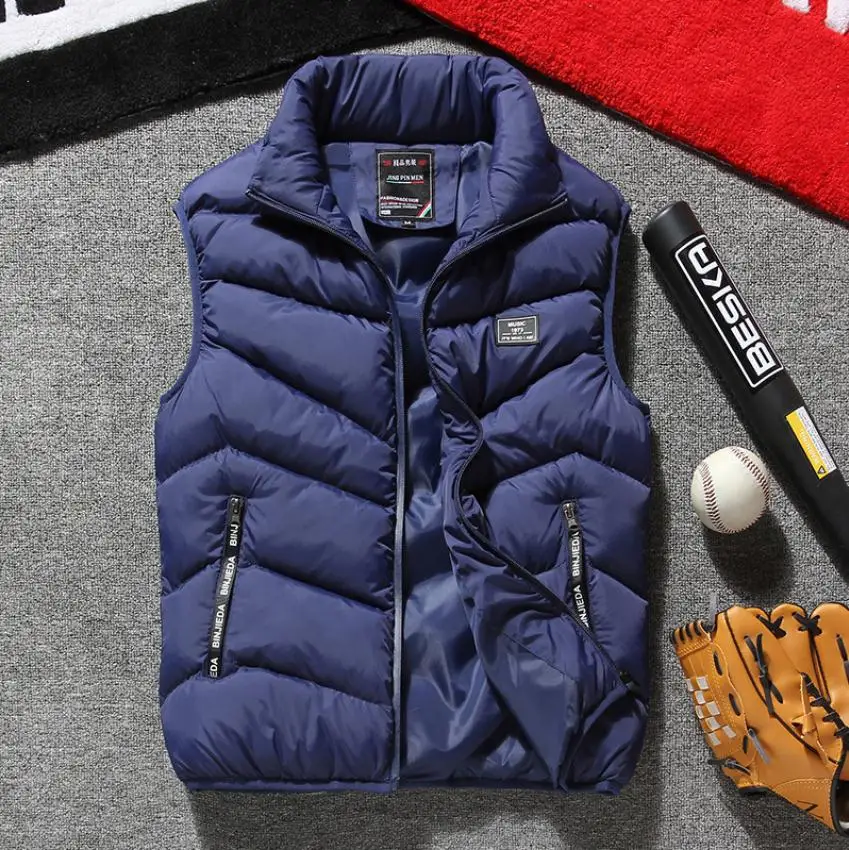 Newest Mens Winter Autumn Sleeveless Vest Coats Large Size Cotton Padded Male Casual Outdoor Waistcoats Thick Vests M-8XL 2020 | Мужская