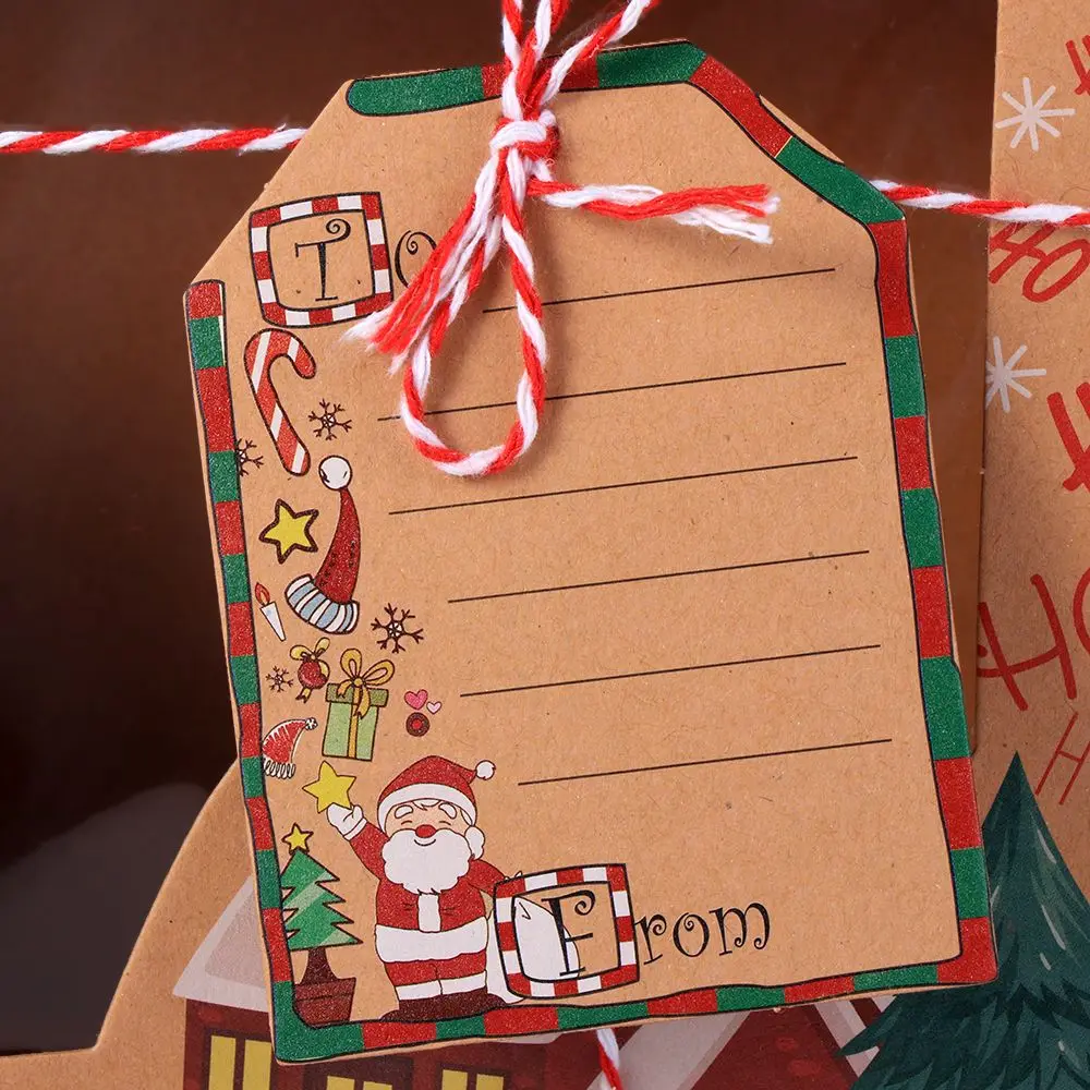 3 шт. микс Подарочная коробка из крафт-бумаги для рождественских конфет тортов