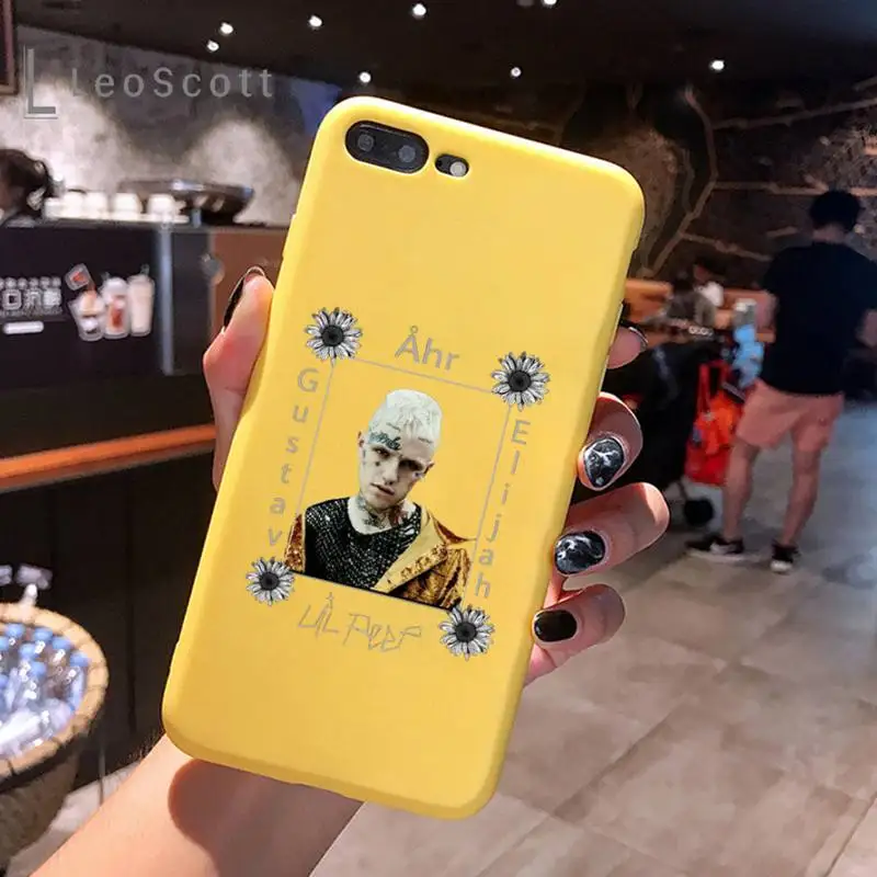 

Lil Peep Phone Case Yellow Candy Color for iPhone 6 7 8 11 12 s mini pro X XS XR MAX Plus