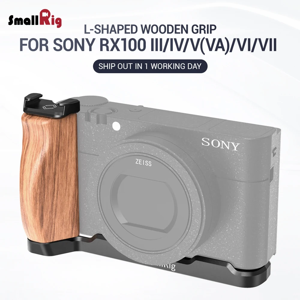 SmallRig RX100 M6 камера Vlog l-образная деревянная ручка с холодным башмаком для sony RX100 III/IV/V(VA)/VI/VII M5/M4 камера 2438