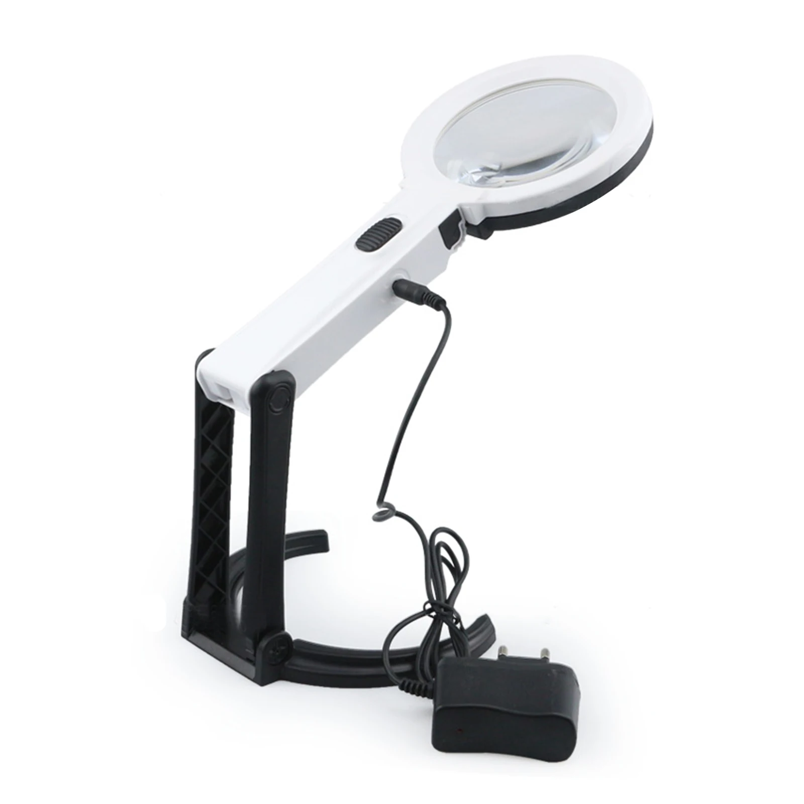

REXLIS Desk LED Magnifier 2.5X 8X LED Lighted Magnifying Glass Folding Handheld Magnifier With Light For Reading US/EU Plug