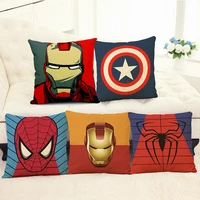 captain america marvel accessories linen pillowcases ironman spiderman anime shield pillow cushion cover home cars indoor decor
