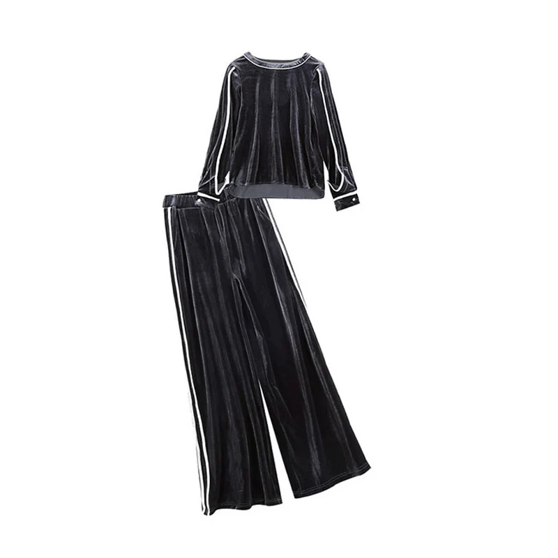 Женский бархатный комплект из двух предметов элегантный велюровый спортивный