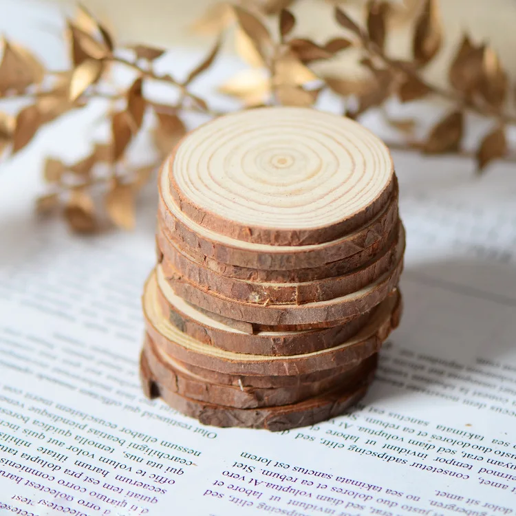 10 шт./8-9 см * 1 натуральная круглая сосновая древесная стружка сушеная древесина DIY