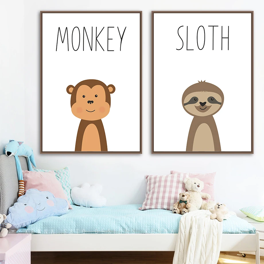 Лев Ягуар ящерица медведь енот Лиса животные скандинавские постеры и принты