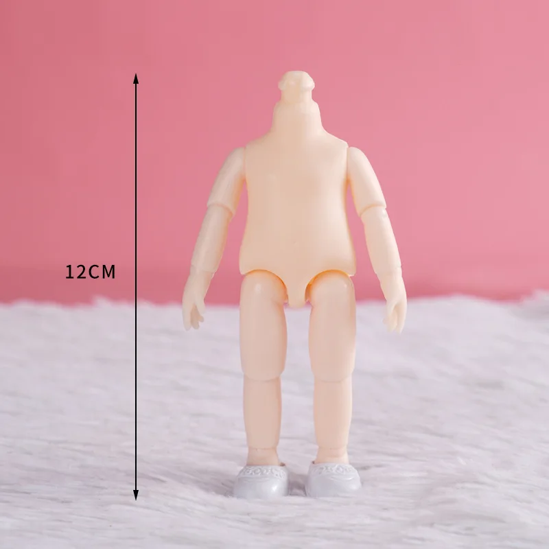 

13 Movable Jointed Dolls Body White Normal Skin Turnable Neck 7 Pairs Fingers for 16cm Doll Girls Ob11 Nude Body