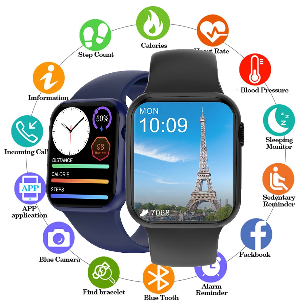

DT100 Smartwatch 2021 Bluetooth Call 1.75 Inch Customize Split Screen Display IP68 Smart Watch Men Women For IWO 13 Pro W46 W66
