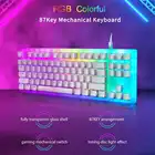 Womier K87 87 клавиш Механическая игровая клавиатура Горячая замена Тип-C проводная USB 3,1 прозрачный Стекло Базовая цветная (RGB) клавиатура с подсветкой