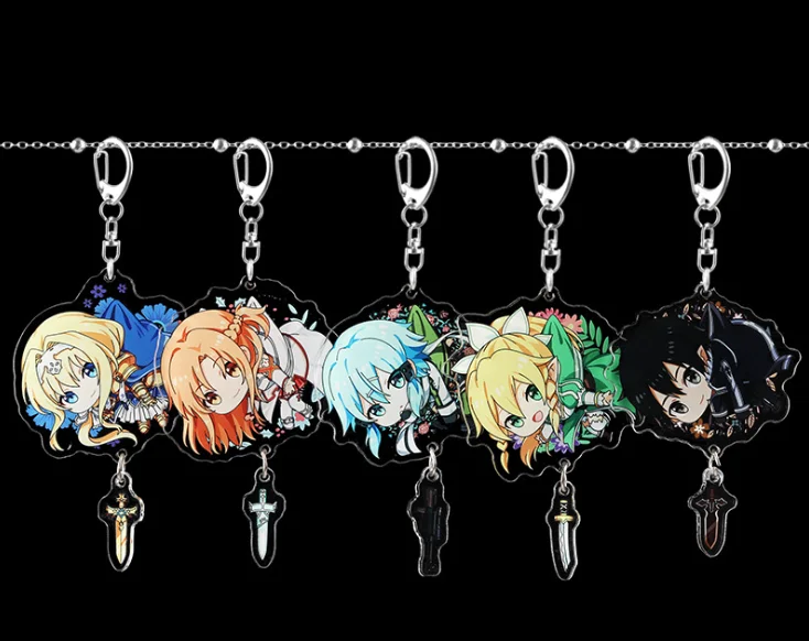 Аниме меч искусство онлайн косплей брелок японский мультяшный акриловый