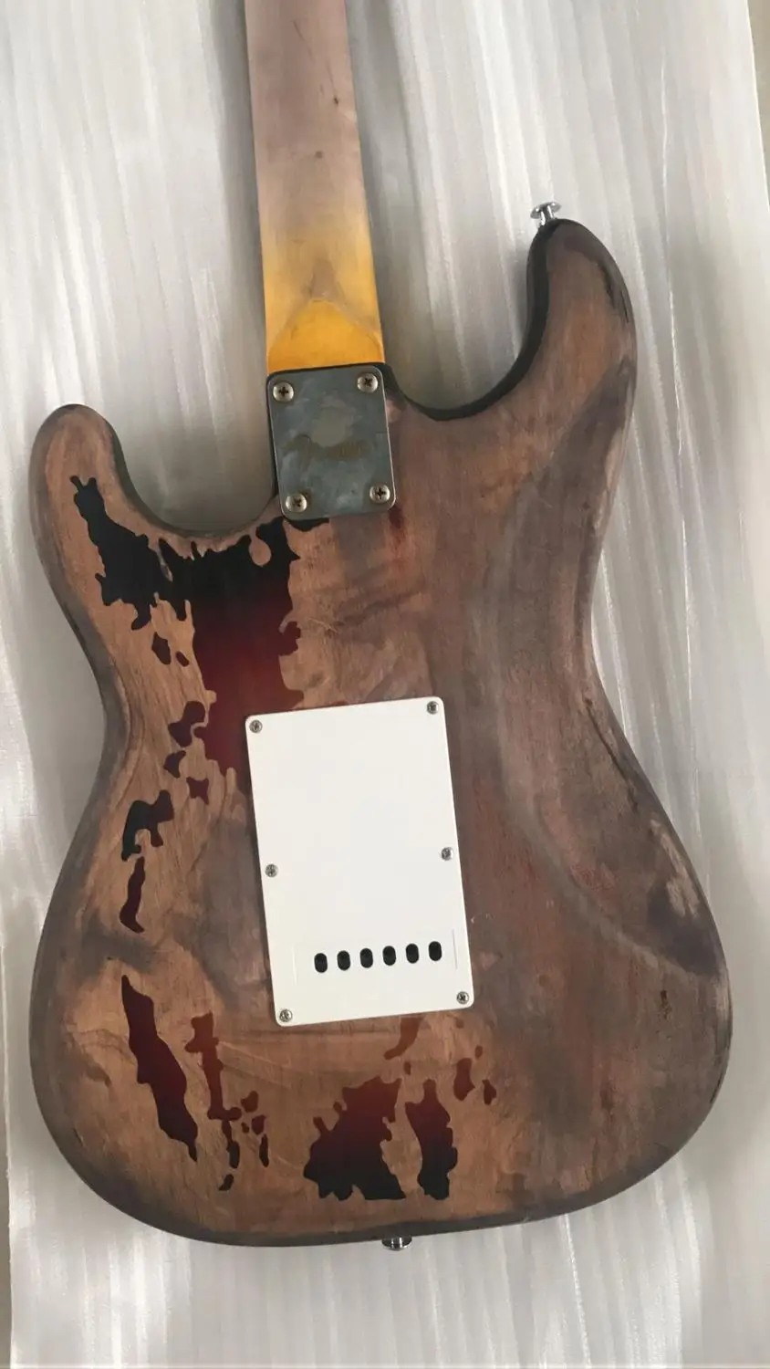 Оптовая продажа электрическая гитара с рельефным грифом ольдер кленовым