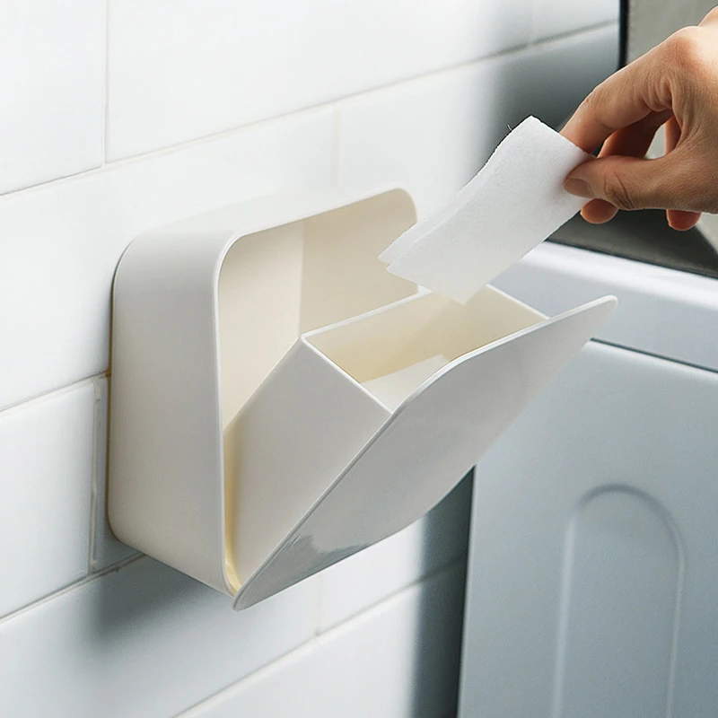 

Настенный ящик для хранения хлопковых палочек, герметичная коробка для всякой всячины, акриловые палочки, пыленепроницаемый Органайзер, ор...