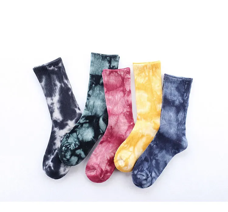 Оптовая продажа 20 пар мужские хлопковые носки Tie dye классные уличные модные
