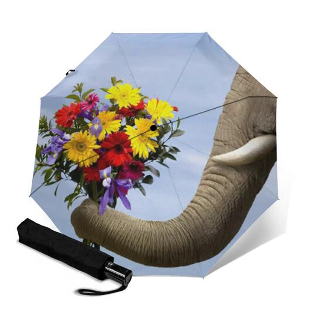 Креативный дорожный зонт с автоматическим открыванием и закрытием понж три