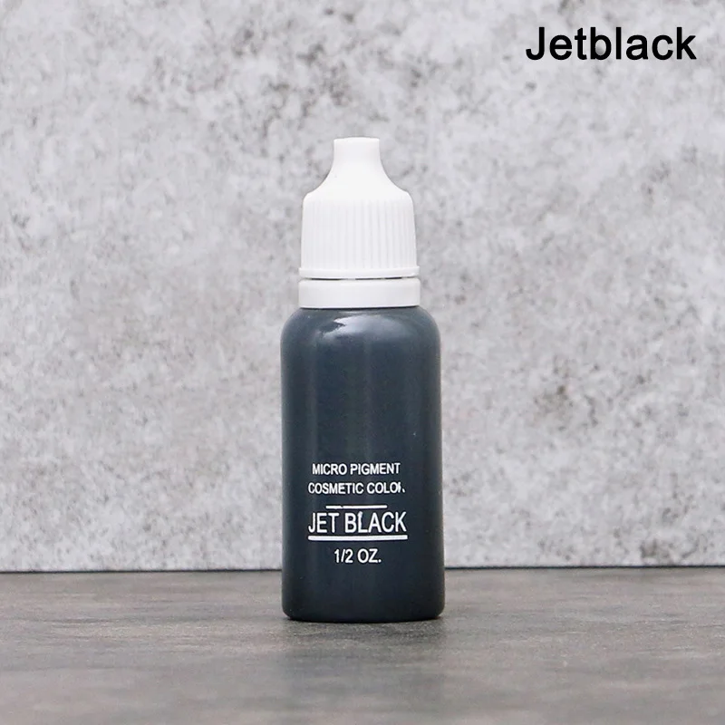 jetblack 23 Цвета, полуперманентный макияж, чернила для бровей, губ, линия для глаз, цвет татуировки, микроблейдинг, пигмент для бровей, цветные чернила для татуировки - Цвет: jetblack