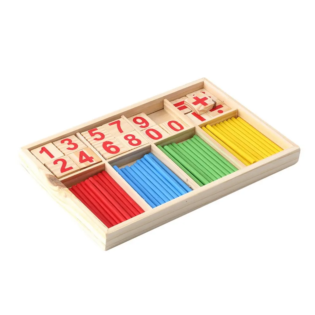 

Математические манипуляторы деревянные Счетные палочки интеллект Монтессори математика деревянный цвет вычисление Образование игрушка
