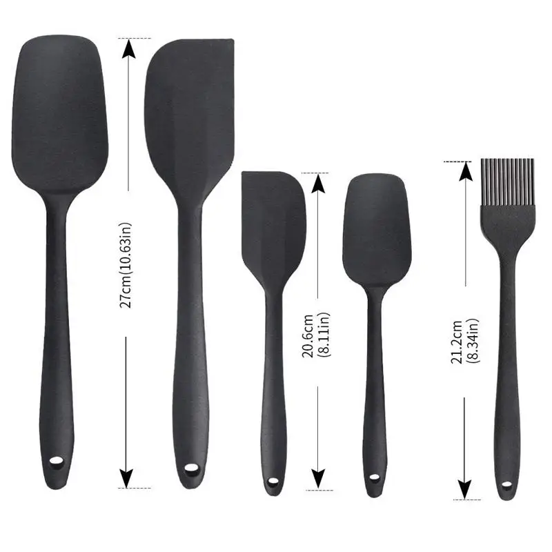 Силиконовый кондитерский шпатель набор из 5 термостойких силиконовых кухонных
