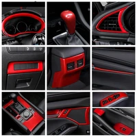 red abs dashboard air vent window lift gear panel shifter handle bowl cover trim for mazda 3 2019 2022 interior accessories