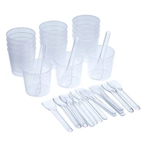 mongka 20 pieces 2oz 60ml graduated plastic cups and 20 pieces plastic applicatorssticks for mixing paint stain epoxy resin
