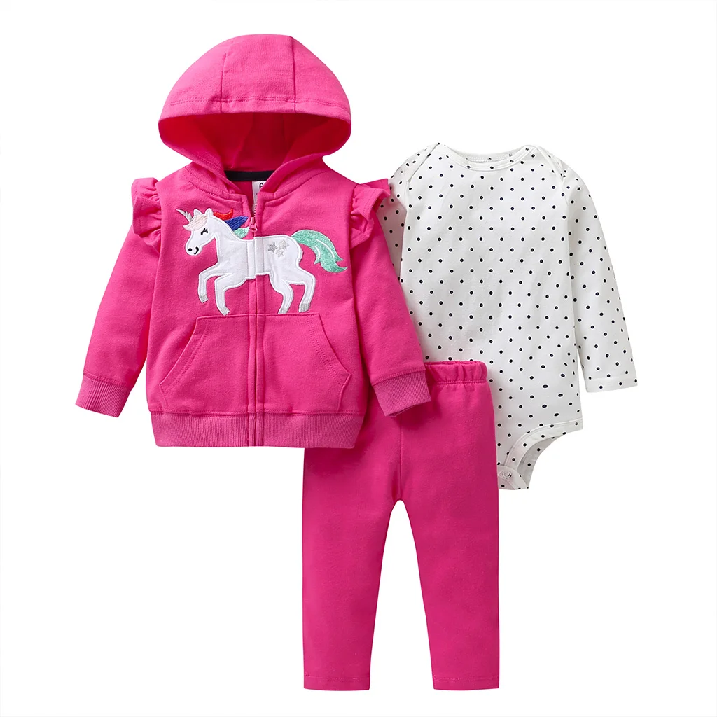 2 Комплект одежды из 3 предметов для маленьких мальчиков, флисовая куртка с длинными рукавами с изображением животных для новорожденных мальчиков+ хлопковый комбинезон+ штаны серого цвета, осенне-зимняя одежда - Цвет: 2
