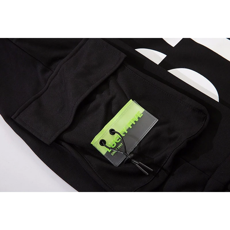 

Fashion letter Print Casual Pants Men Harajuku Hip Hop Big Pockets Harem Trousers Streetwear Joggers Little feet Sweatpants Men