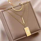 Женская многослойная цепочка из нержавеющей стали, массивное ожерелье золотистого цвета с монетами, Ювелирное Украшение