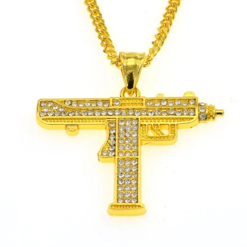 Модное ожерелье AK47 с подвеской револьвера УЗИ пистолета для женщин и мужчин