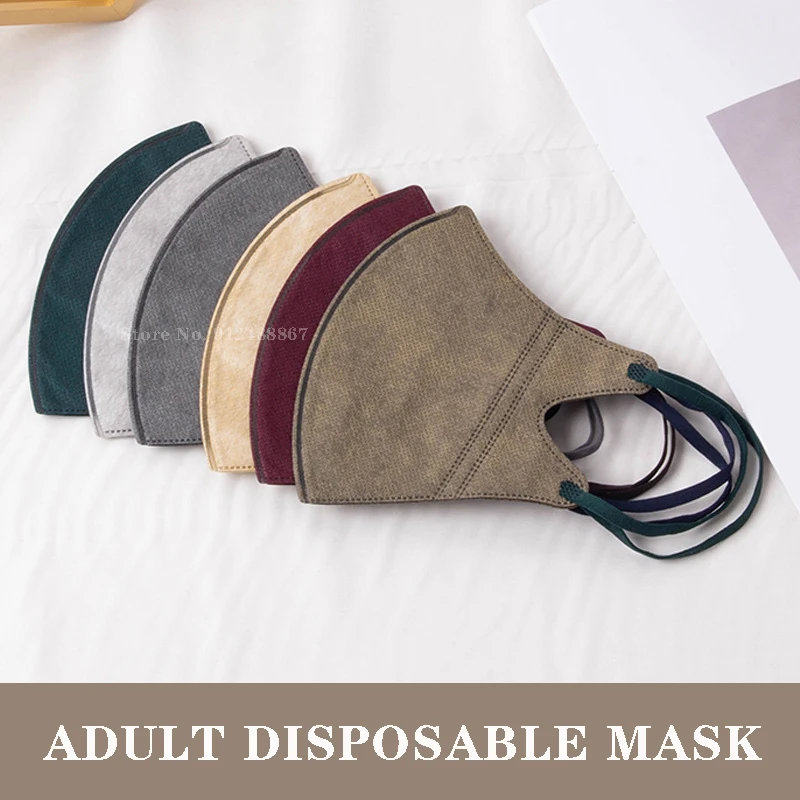 

Morandi Color Disposable Face Mouth Mask Adult Mixed Masks for Face 3-layers with Meltblown Protective Mascarilla Breathable
