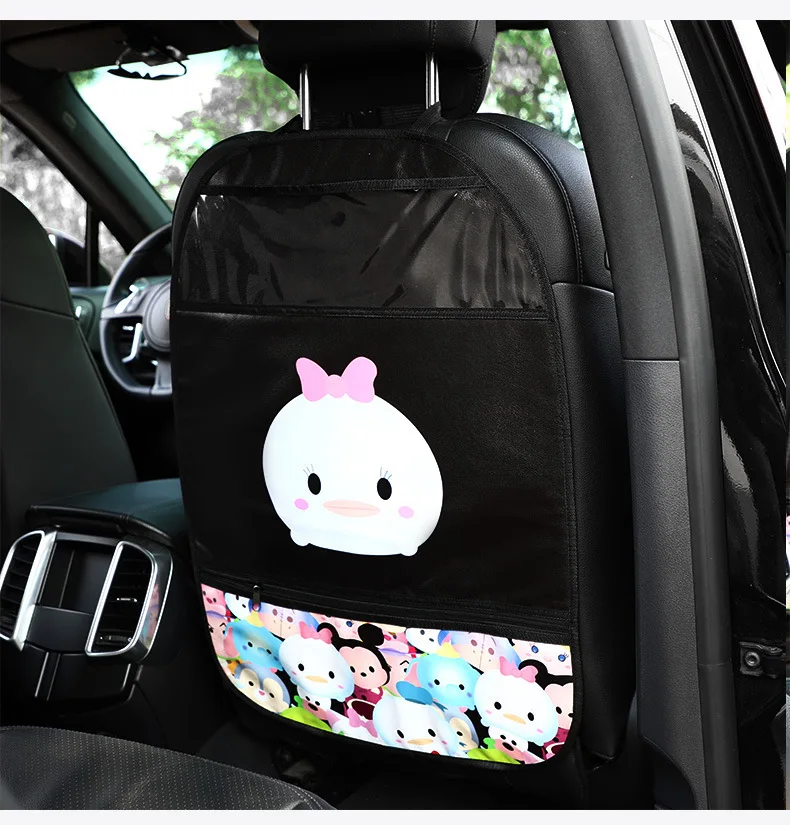 pu leather car seat back cover protector for kids children baby cute cartoon waterproof touch screen anti kick mat storage bag free global shipping