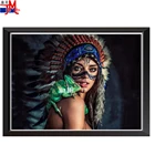 5D алмазная живопись сделай сам, мозаика, индейская сексуальная женщина, портрет, искусство, полная квадратная, круглая, дрель, ящерица, вышивка крестиком, ручная работа