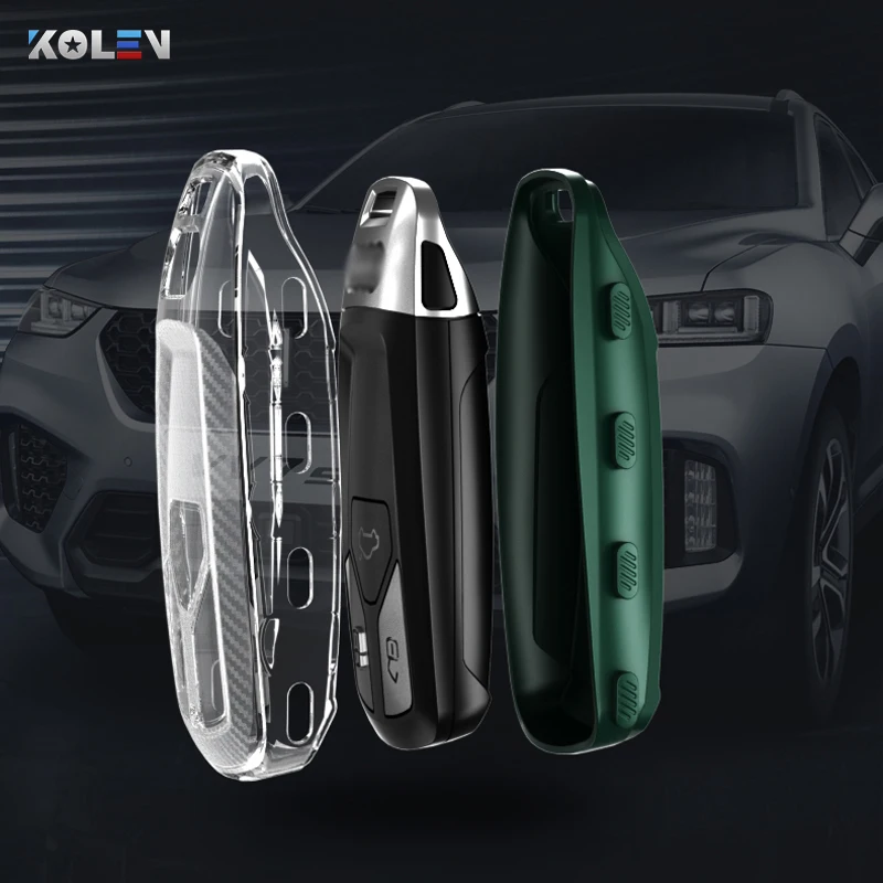 Чехол для автомобильного ключа из тпу и углеродного волокна Audi A4 New A4L A5 A6L QT S5 S7 Q7 TTS