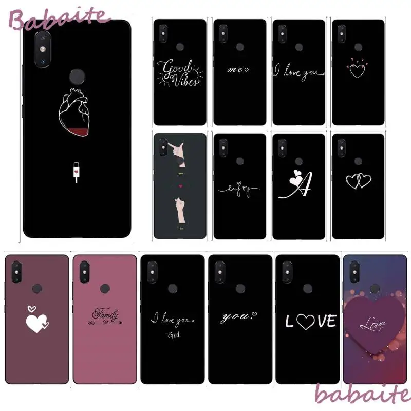 

Babaite Fashionable Cute Cartoon Love Heart DIY Painted Phone Case for XiaoMi MI 6 plus A2 8 LITE 8 8SE 9 9SE MIX2 Mobile Cases
