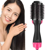 hot dropshipping 2 in 1 one step hair straightener curler comb dryer curling hot air brush hair styling tools