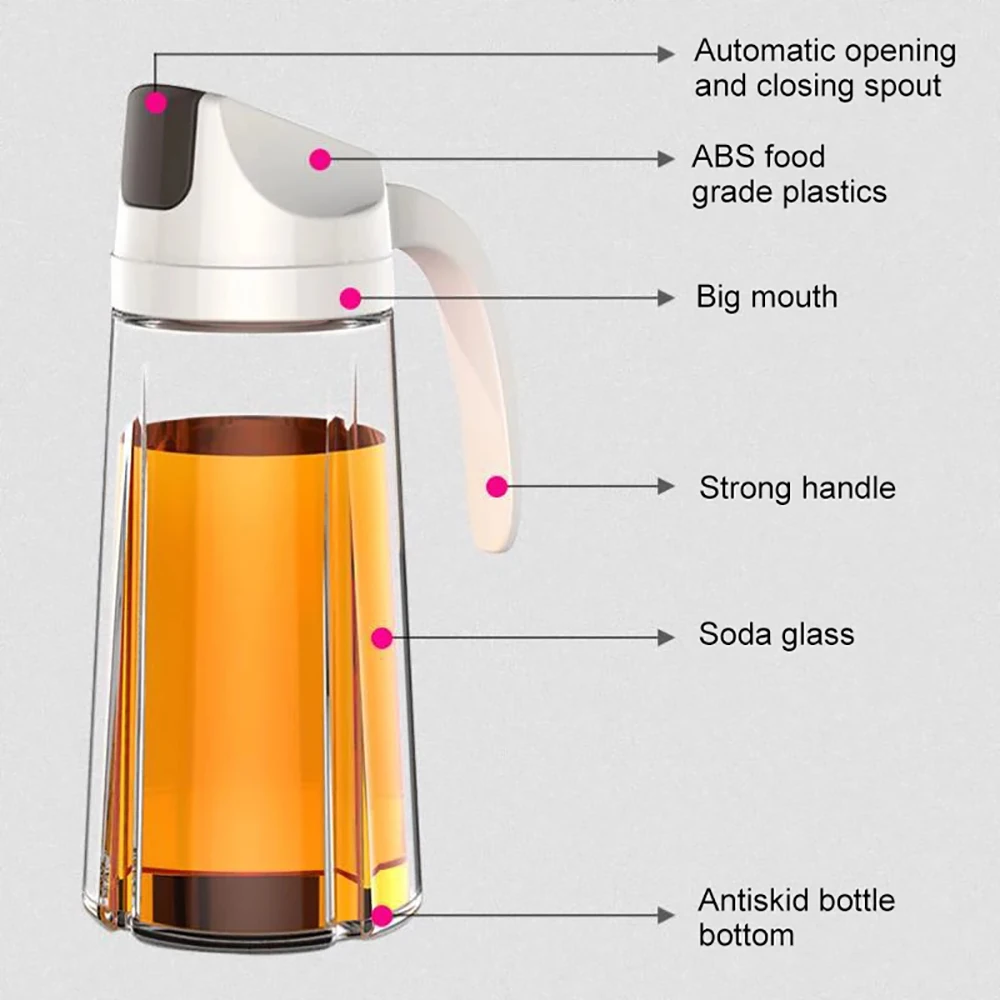 1 шт. Бытовая герметичная стеклянная бутылка для масла с автоматическим