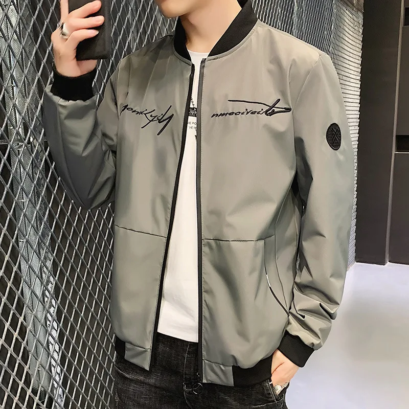 

Men's jacket 2021 spring new Korean version of the trend of casual sports spring and autumn clothes men's baseball collar jacket
