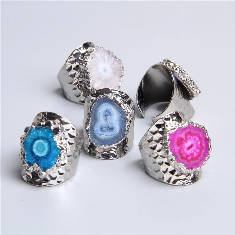 1 шт. натурального Меха чернобурки кварцевого камня кольца для мужчин и женщин