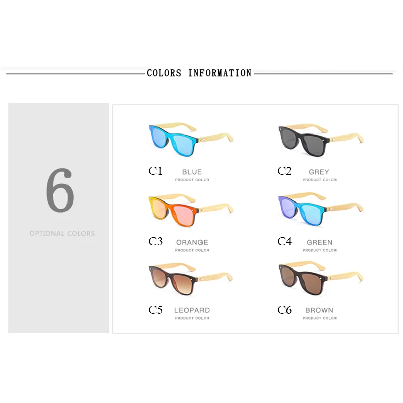 Мужские и женские классические очки MVBBFJR бамбуковые солнцезащитные винтажные