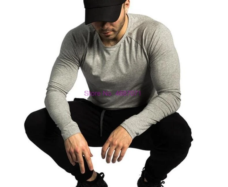 100 шт. мужская спортивная футболка с длинным рукавом | Спорт и развлечения