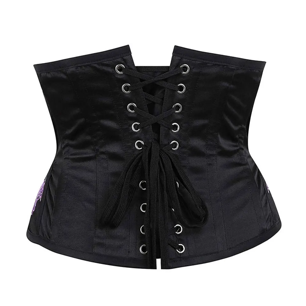 

Sladuo Steampunk Gothic Lace Up Corset Underwear Steel Boned Waist Cincher Slim Underbust Body Shaper Belly Control Sexy Bustier