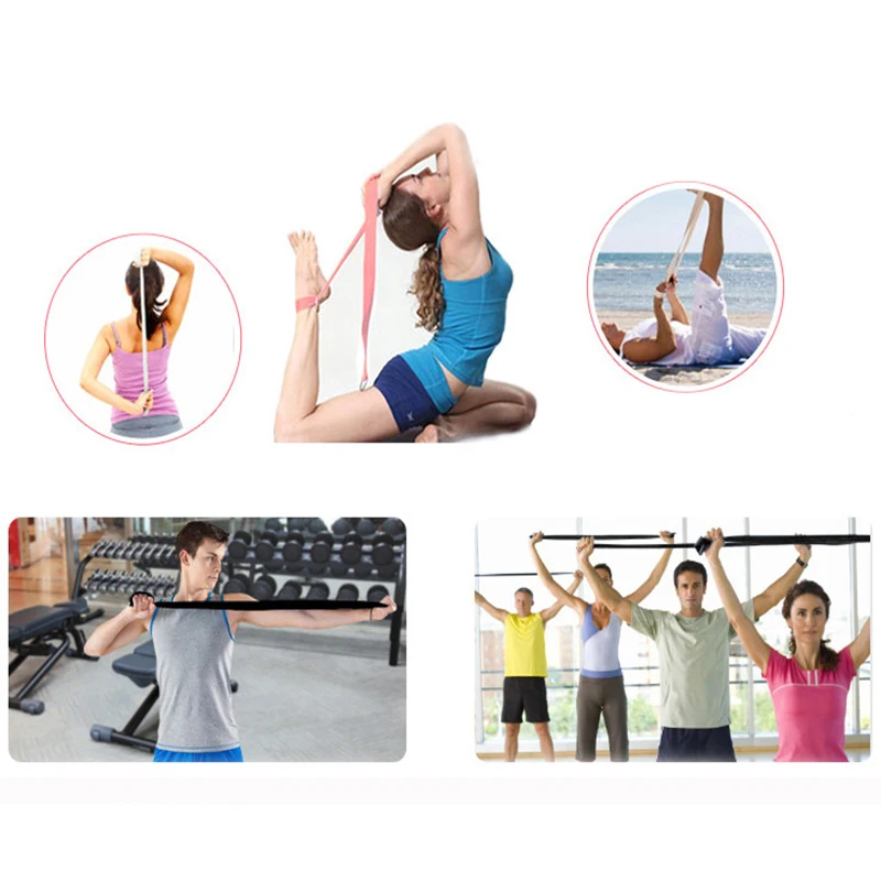 Эластичный ремень для йоги разноцветный с D образным кольцом фитнес упражнения